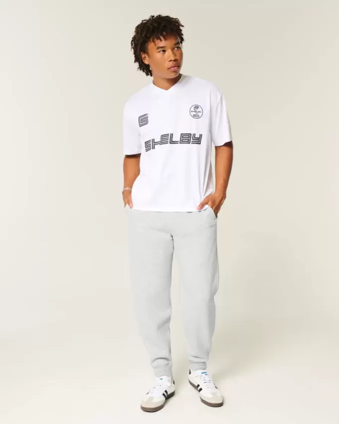 Pantalones deportivos de canalé relajados Pantalones deportivos de canalé relajados