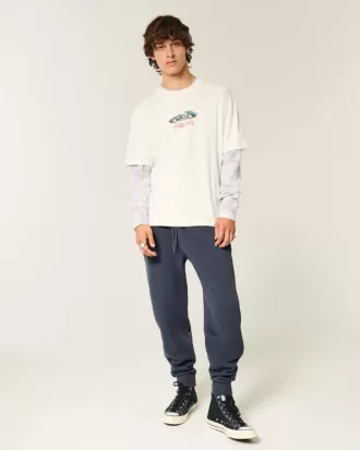 Pantalones deportivos de canalé relajados
