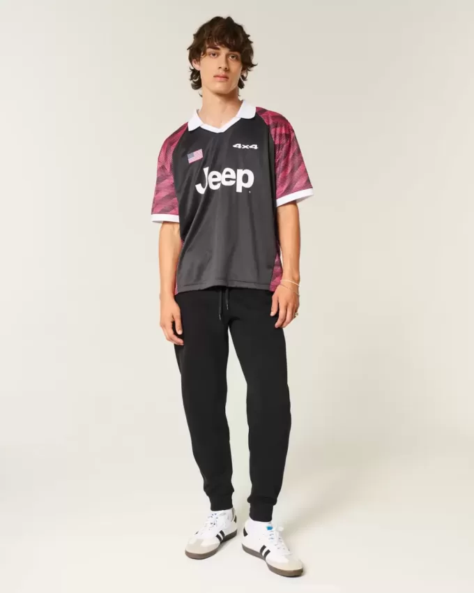 Pantalones deportivos de canalé relajados Pantalones deportivos de canalé relajados