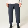 Pantalones deportivos de canalé relajados Pantalones deportivos de canalé relajados