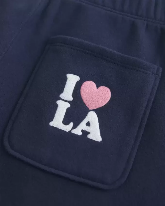 Pantalones deportivos de pierna ancha con estampado gráfico de Los Ángeles Pantalones deportivos de pierna ancha con estampado gráfico de Los Ángeles