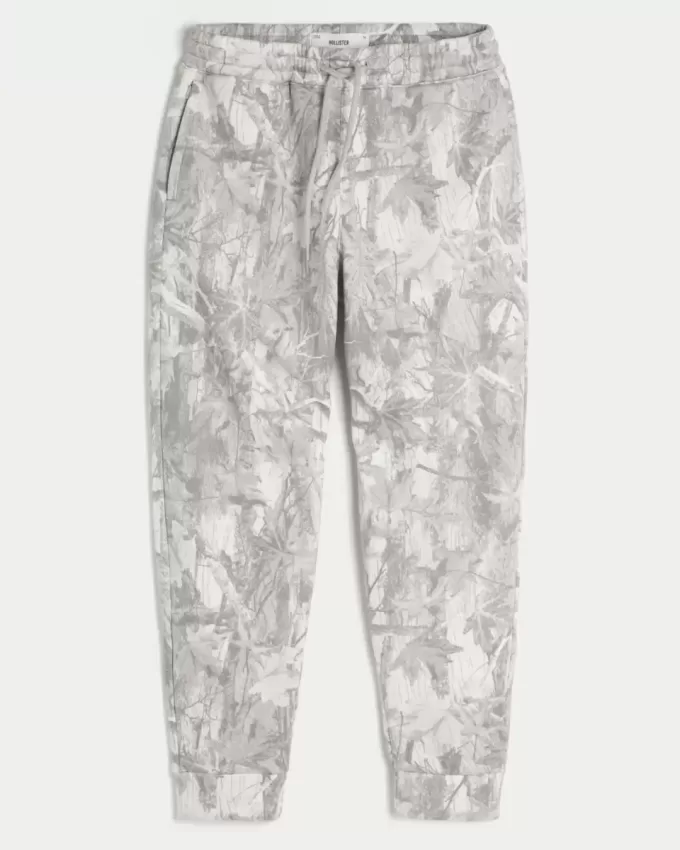 Pantalones deportivos de polar con estampado de camuflaje Feel Good de Hollister Pantalones deportivos de polar con estampado de camuflaje Feel Good de Hollister