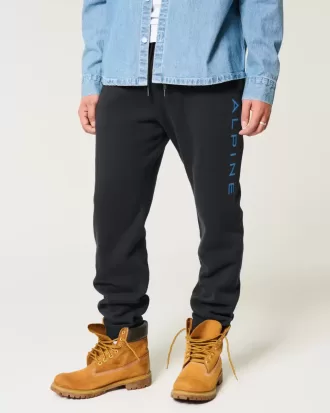 Pantalones deportivos de polar con gráficos alpinos relajados