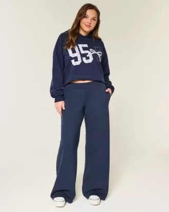 Pantalones deportivos holgados con estampado de lazo