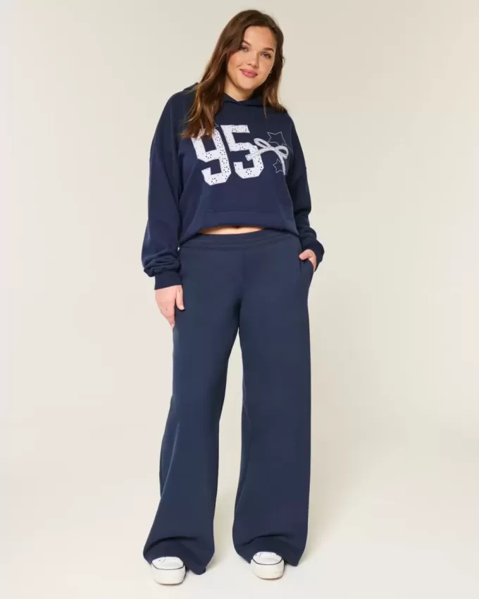 Pantalones deportivos holgados con estampado de lazo Pantalones deportivos holgados con estampado de lazo