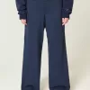 Pantalones deportivos holgados con estampado de lazo Pantalones deportivos holgados con estampado de lazo