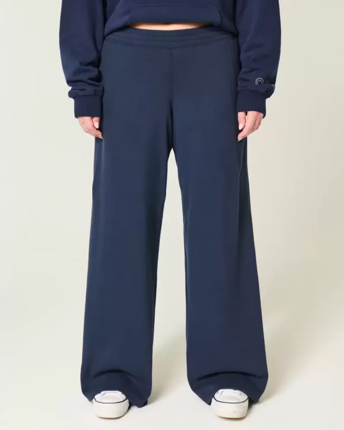 Pantalones deportivos holgados con estampado de lazo Pantalones deportivos holgados con estampado de lazo
