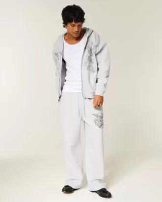 Pantalones deportivos holgados con estampado de ángel