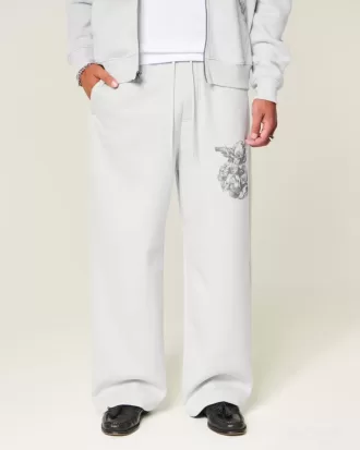 Pantalones deportivos holgados con estampado de ángel