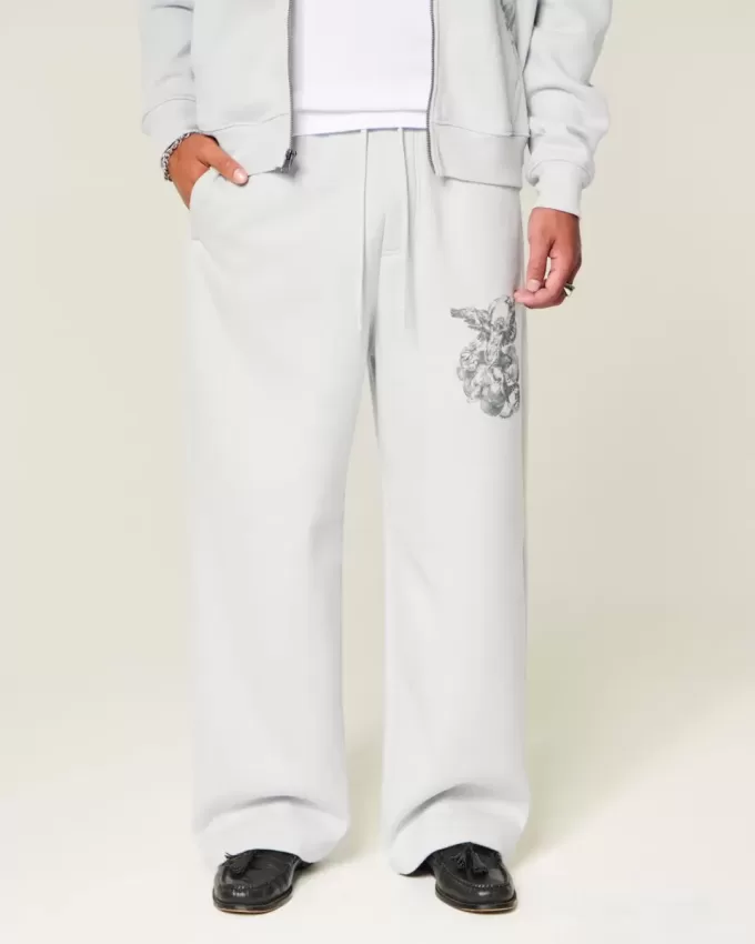 Pantalones deportivos holgados con estampado de ángel Pantalones deportivos holgados con estampado de ángel
