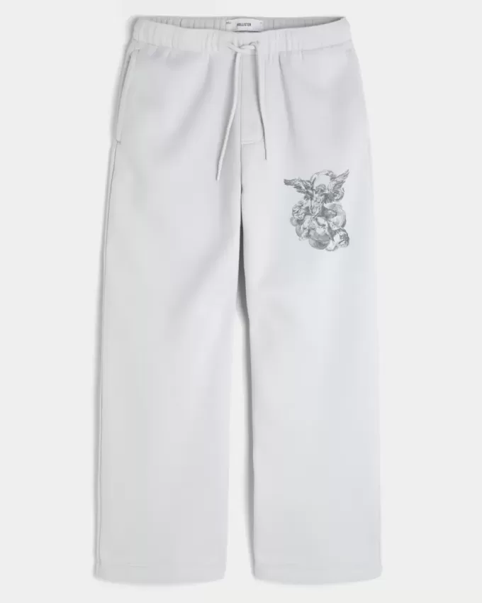Pantalones deportivos holgados con estampado de ángel Pantalones deportivos holgados con estampado de ángel