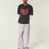 Pantalones deportivos holgados con gráfico de bolsillo trasero de Los Ángeles Pantalones deportivos holgados con gráfico de bolsillo trasero de Los Ángeles