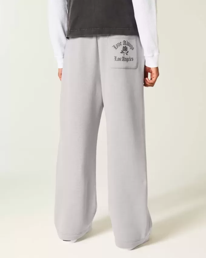 Pantalones deportivos holgados con gráfico de bolsillo trasero de Los Ángeles Pantalones deportivos holgados con gráfico de bolsillo trasero de Los Ángeles