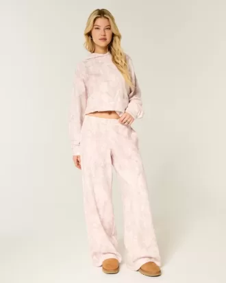 Pantalones deportivos holgados de camuflaje rosa