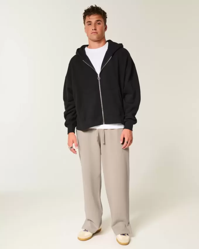 Pantalones deportivos holgados Y2K con dobladillo dividido Pantalones deportivos holgados Y2K con dobladillo dividido