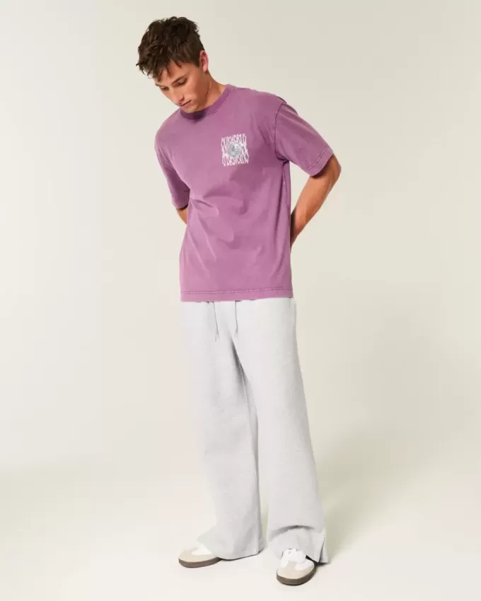 Pantalones deportivos holgados Y2K con dobladillo dividido Pantalones deportivos holgados Y2K con dobladillo dividido