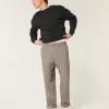 Pantalones holgados de cintura flexible de mezcla de lino Pantalones holgados de cintura flexible de mezcla de lino