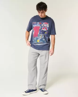 Pantalones holgados de cintura flexible de mezcla de lino Pantalones holgados de cintura flexible de mezcla de lino