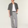 Pantalones holgados de cintura flexible de mezcla de lino Pantalones holgados de cintura flexible de mezcla de lino