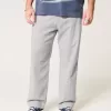 Pantalones holgados de cintura flexible de mezcla de lino Pantalones holgados de cintura flexible de mezcla de lino