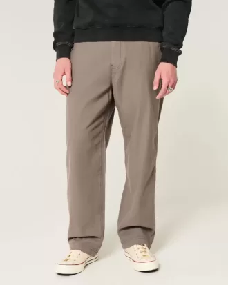 Pantalones holgados de cintura flexible de mezcla de lino