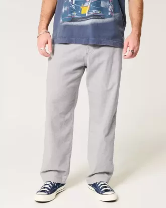 Pantalones holgados de cintura flexible de mezcla de lino Pantalones holgados de cintura flexible de mezcla de lino