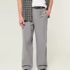 Pantalones holgados de cintura flexible de mezcla de lino Pantalones holgados de cintura flexible de mezcla de lino