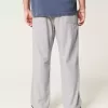 Pantalones holgados de cintura flexible de mezcla de lino Pantalones holgados de cintura flexible de mezcla de lino