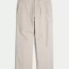 Pantalones holgados de cintura flexible de mezcla de lino Pantalones holgados de cintura flexible de mezcla de lino