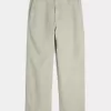 Pantalones holgados de cintura flexible de mezcla de lino Pantalones holgados de cintura flexible de mezcla de lino