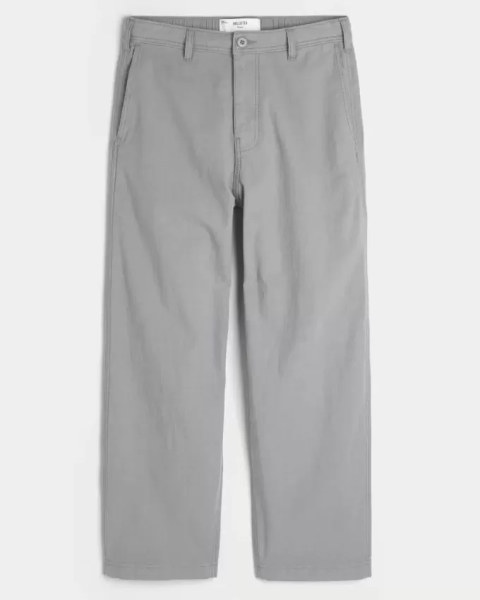 Pantalones holgados de cintura flexible de mezcla de lino Pantalones holgados de cintura flexible de mezcla de lino