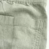 Pantalones holgados de cintura flexible de mezcla de lino Pantalones holgados de cintura flexible de mezcla de lino