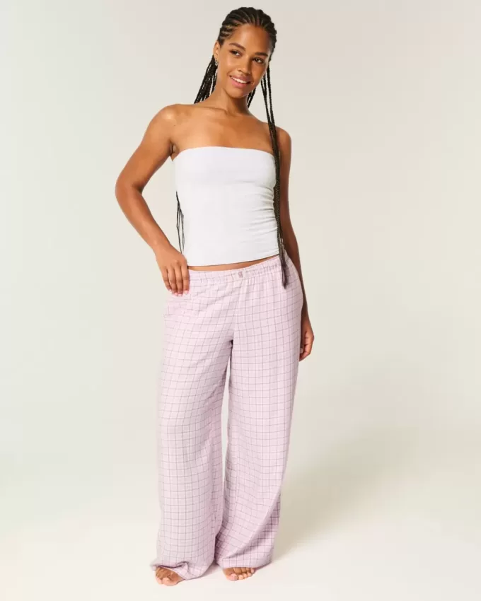 Pantalones holgados de franela Pantalones holgados de franela