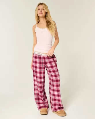 Pantalones holgados de franela Pantalones holgados de franela