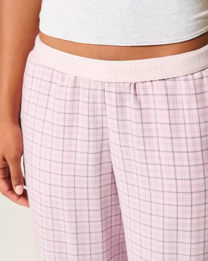 Pantalones holgados de franela Pantalones holgados de franela