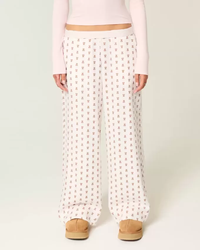 Pantalones holgados de franela Pantalones holgados de franela