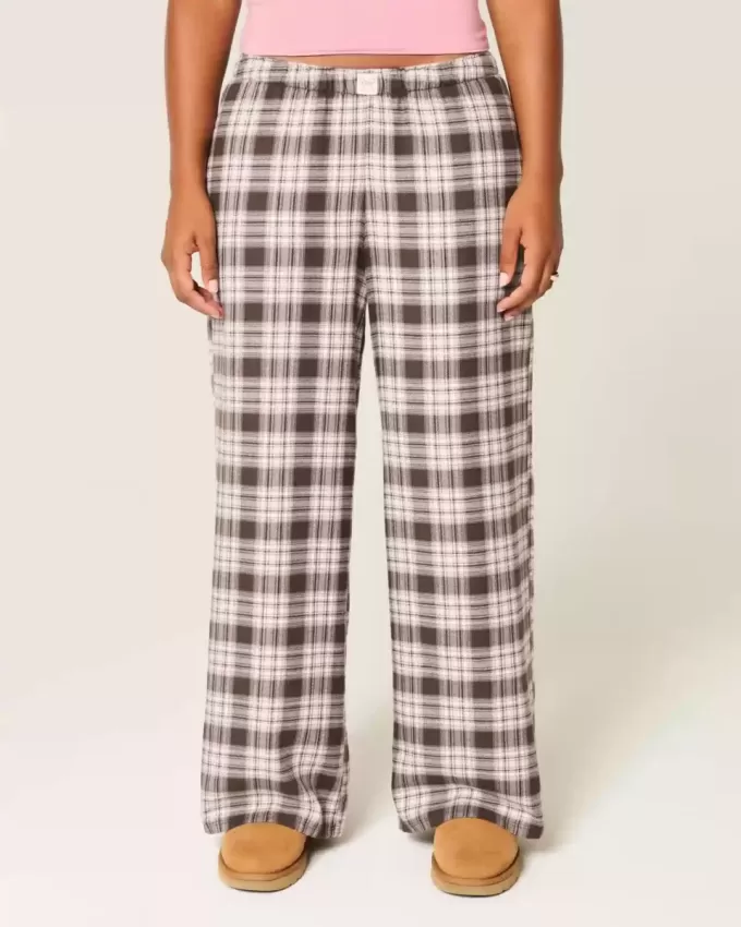 Pantalones holgados de franela Pantalones holgados de franela