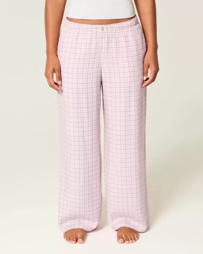 Pantalones holgados de franela Pantalones holgados de franela