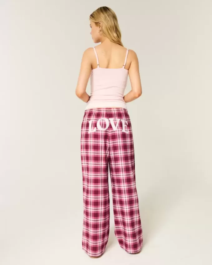 Pantalones holgados de franela Pantalones holgados de franela