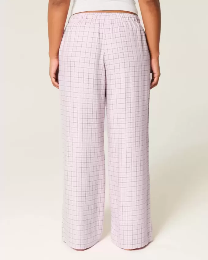 Pantalones holgados de franela Pantalones holgados de franela