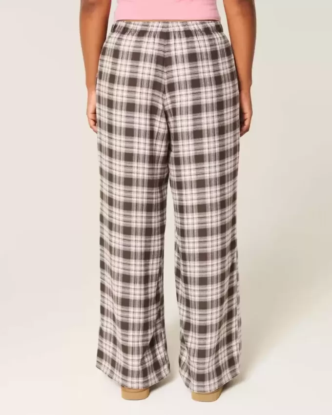 Pantalones holgados de franela Pantalones holgados de franela