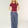 Pantalones holgados de franela con gráficos de números Pantalones holgados de franela con gráficos de números