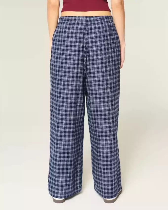 Pantalones holgados de franela con gráficos de números Pantalones holgados de franela con gráficos de números