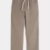 Pantalones holgados de mezcla de lino Pantalones holgados de mezcla de lino
