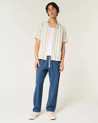 Pantalones holgados de mezcla de lino