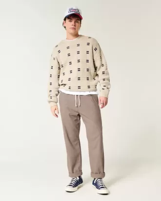 Pantalones holgados de mezcla de lino