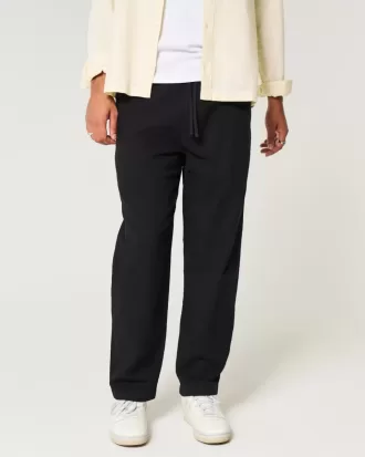Pantalones holgados de mezcla de lino