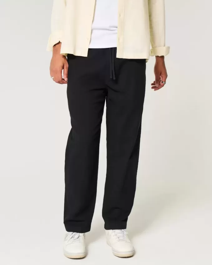 Pantalones holgados de mezcla de lino Pantalones holgados de mezcla de lino