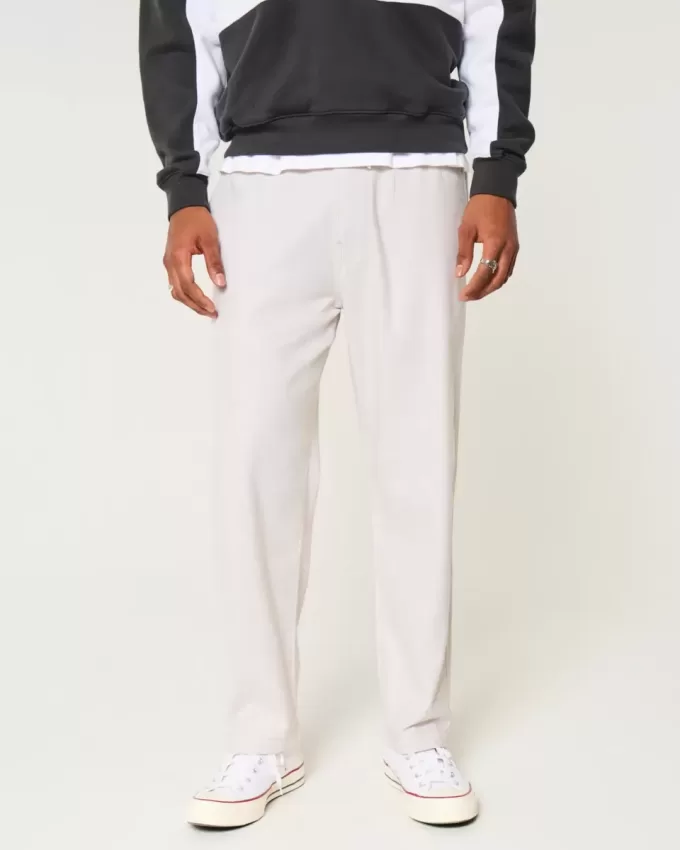 Pantalones holgados de mezcla de lino Pantalones holgados de mezcla de lino