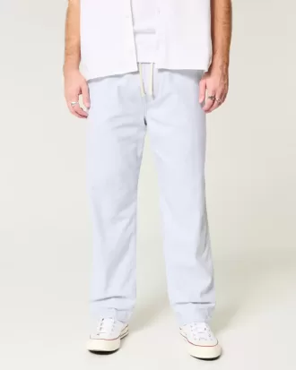 Pantalones holgados de mezcla de lino